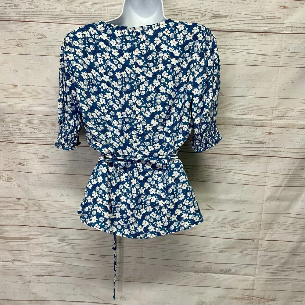 Reformation Poire Floral Wrap Blouse